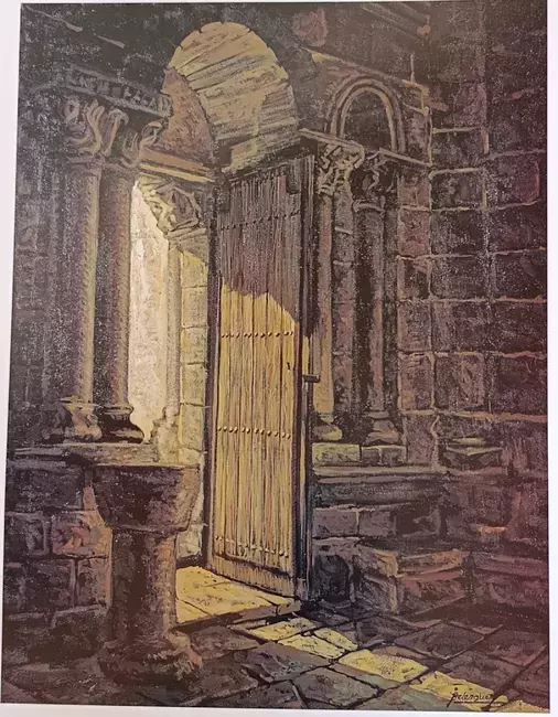 Agüero (Huesca). Interior de la iglesia romántica de Santiago